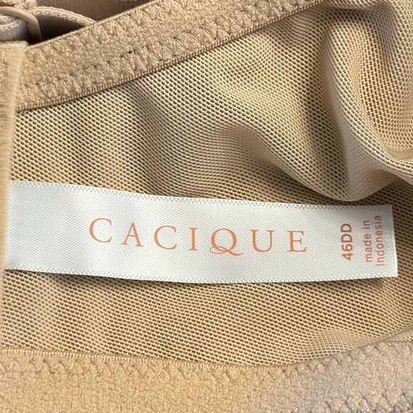 Cacique Bra 46DD Deep Plunge Beige Nude - Picture 12 of 15